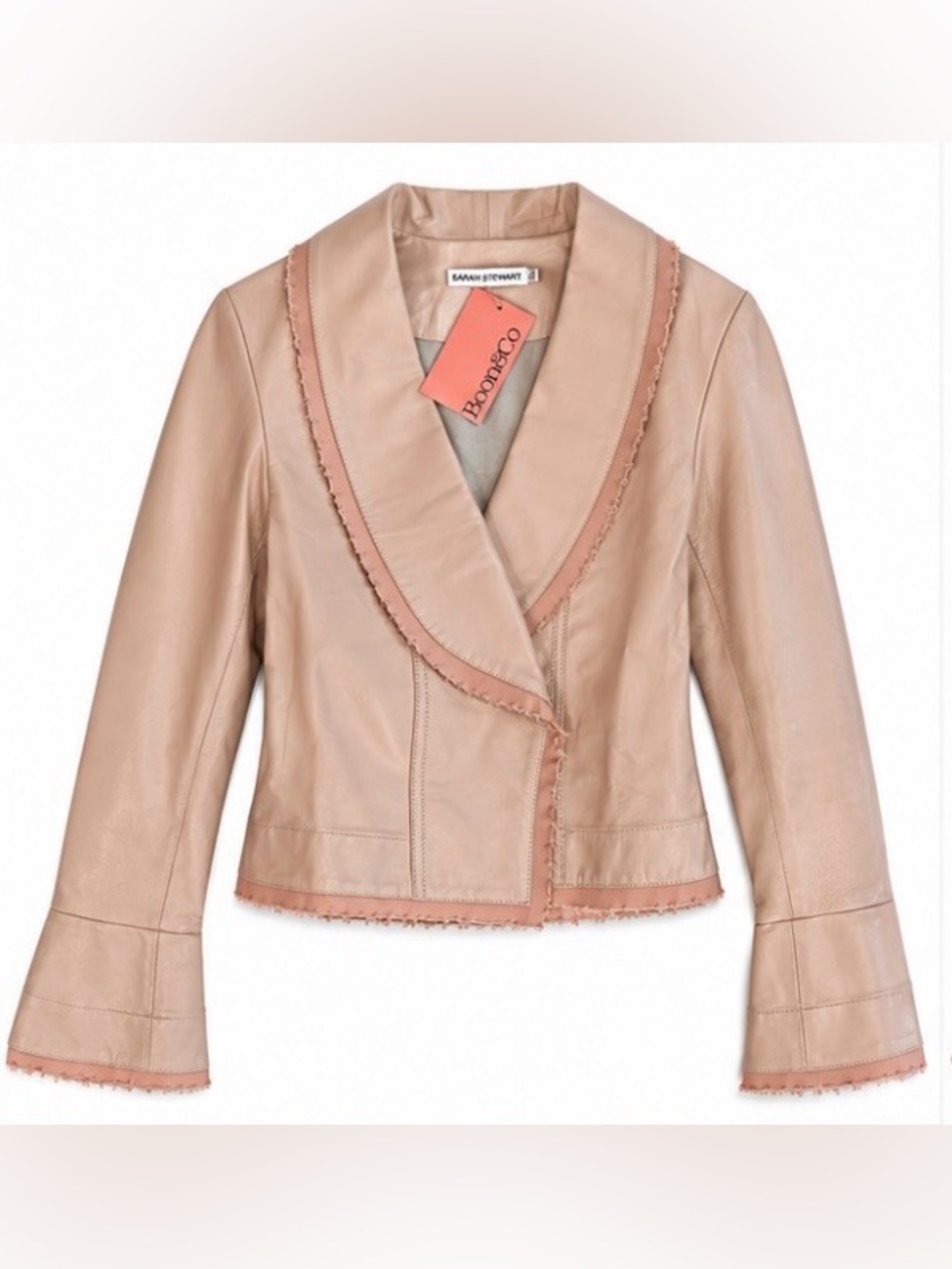 NWT Sarah Stewart Camille Lambskin Leather Jacket Size L
